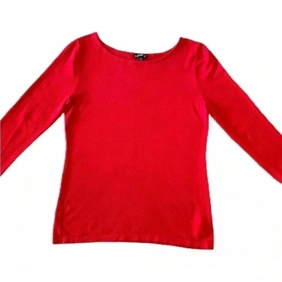 Express Round Neck Long Sleeves Lightweight Solid Minimalist Sweater SZ M #1414 - Picture 3 of 5